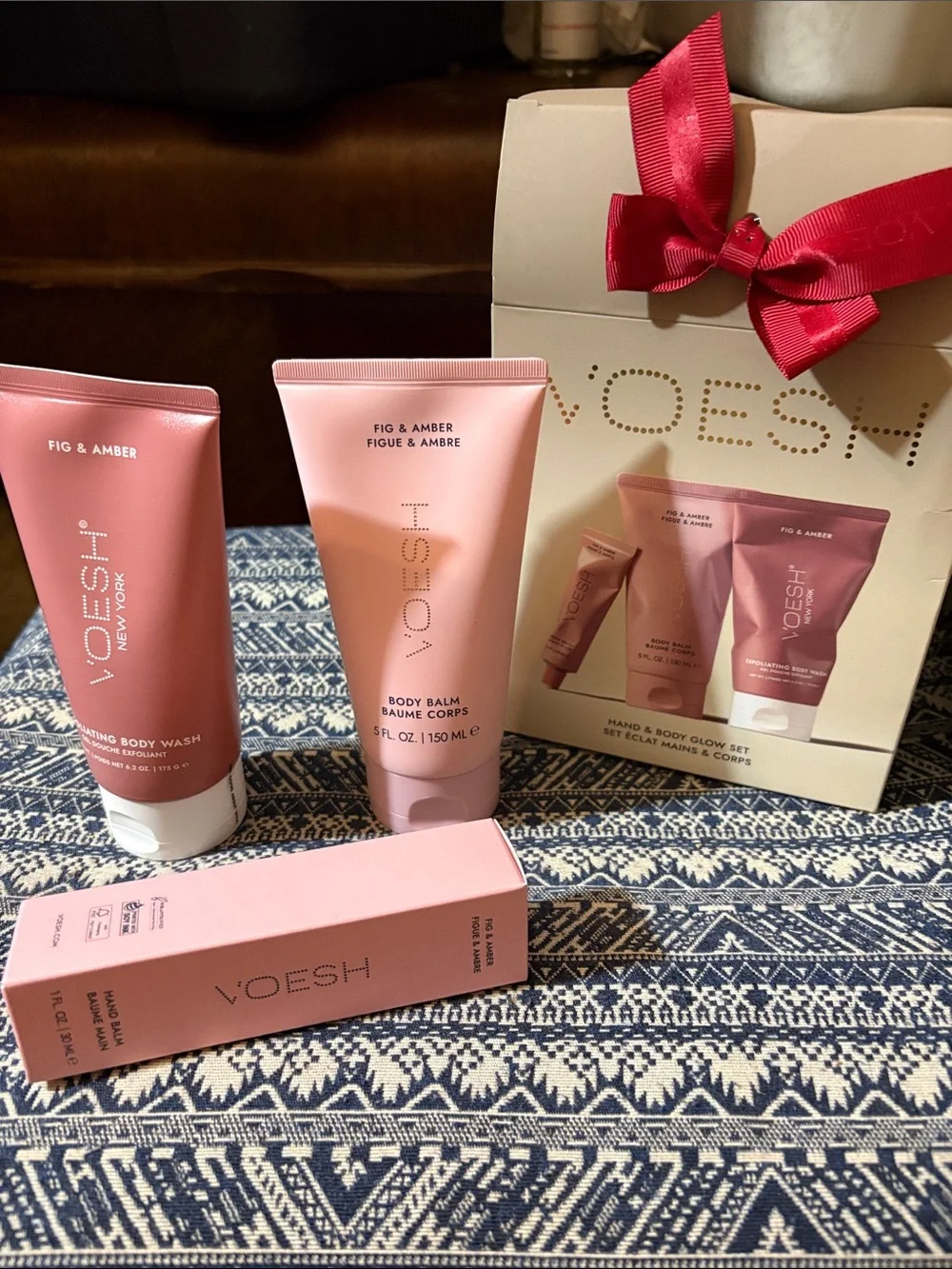 Voesh Fig & Amber Hand & Body Glow Set